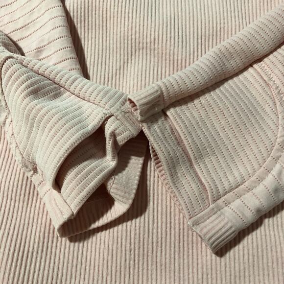 Athleta womens M flurry balaclava rib mix solid pink pullover hoodie cagoule - Picture 14 of 15